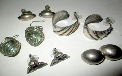 Five Pair of Vintage Sterling Earrings