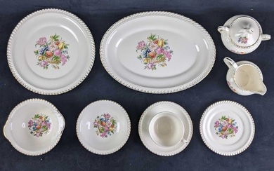 Floral China Tea and Plate Set 49pc Set
