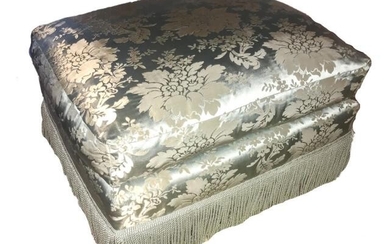 Fortuny Silk Fabric Custom Upholstered Ottoman