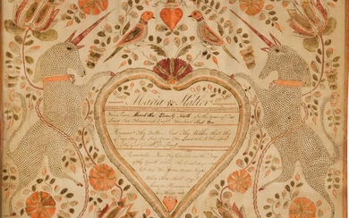 Fraktur Birth Certificate of Maria Statler, Dated March 29,1810