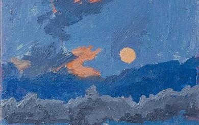 Francis HEWLETT (1930-2012) Moon at Falmouth Oil on board, 1...