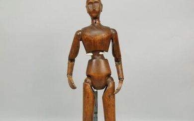 French Articulated Wood Painters Dummy, 19th C.