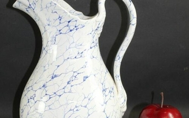 French Creil et Montereau blue and white pitcher