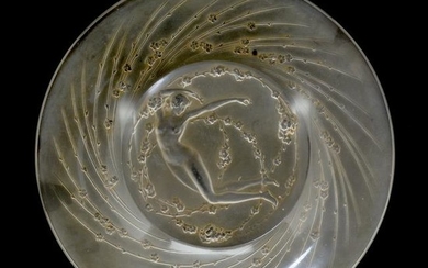 French Lalique Frosted Crystal Plate with Nude Female.