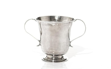 GEORGE II PROVINCIAL SILVER TWO HANDLED CUP, 266g