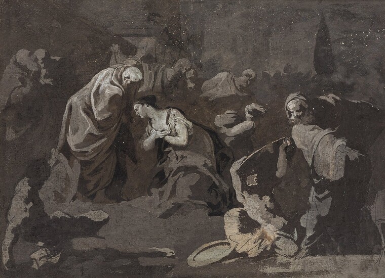 GIOVANNI DOMENICO TIEPOLO (1727 / 1804), Escena bíblica