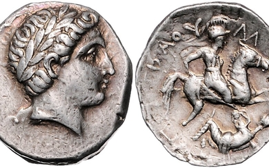 GRIECHENLAND, MAKEDONIEN / PAEONIEN. Patraos, 340-315 v.Chr., AR Tetradrachme