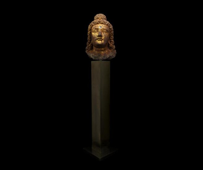 Gandharan Gilded Head of Prince Siddhartha