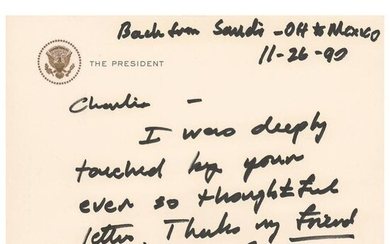George Bush Autograph Letter Signed as President