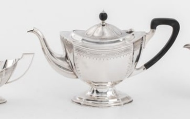 George V Sterling Silver Three Piece Tea Service