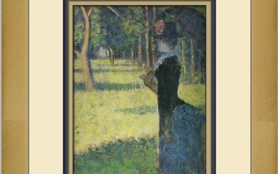 Georges Seurat Lady with Monkey Custom Framed Print
