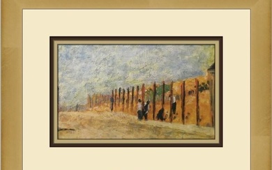 Georges Seurat Peasants Driving Stakes Custom Framed Print