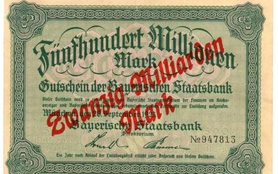 Germany - Weimar Republic Bayerische Staatsbank 20000000000 Mark 1923
