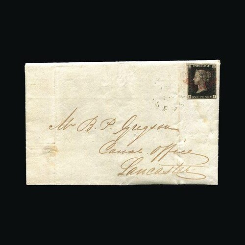 Great Britain - Covers - QV : (SG 2) 1840 1d black, plate 5,...