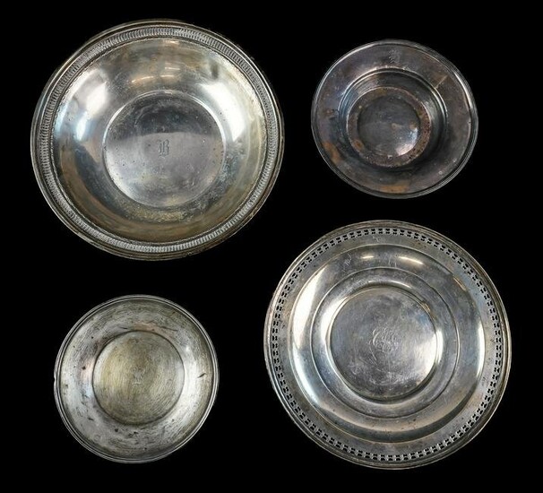 Group of 4 Sterling Silver Hollowware Dishes