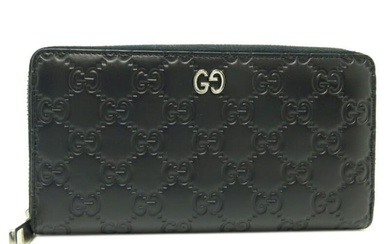 Gucci GG Marmont Zip Around Women's Men's Long Wallet 473928 Leather Black