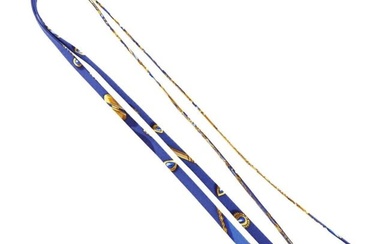 HERMES Hermes Petite H Other Accessories Bracelet/Necklace String/Ribbon Silk Blue/Yellow Ladies