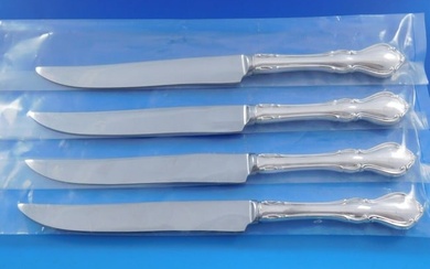 Hampton Court by Reed and Barton Sterling Steak Knife Set 4pc Texas Sized Custom