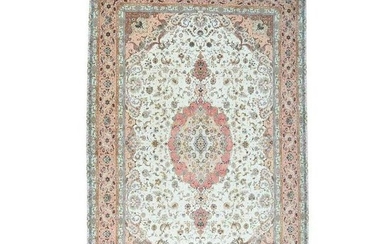 Hand-Knotted Persian Tabriz 400 Kpsi Mansion Size