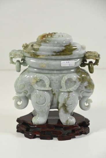 Hard stone perfume burner, China (ht 20cm)