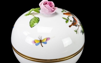 Herend Porcelain Rothschild Bird Covered Bowl