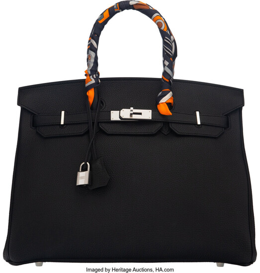 Hermès 35cm Black Togo Leather Birkin Bag with Palladium...
