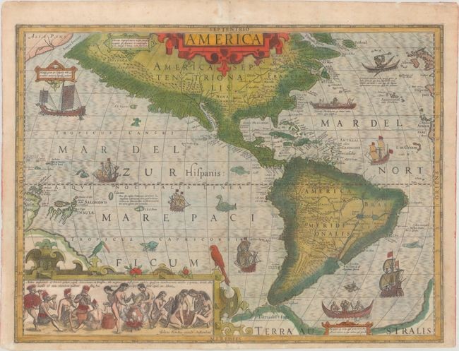 Hondius' Important Map of the Americas, "America", Hondius, Jodocus