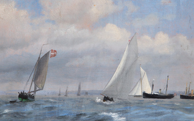I.E.C. Rasmussen. Sketch with ships
