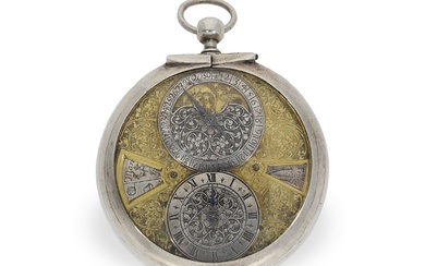 Importante montre de poche astronomique, Pierre Caillatte Heidelberg, vers 1640/1700 Environ Ø63.5mm, ca. 197g, boîtier...