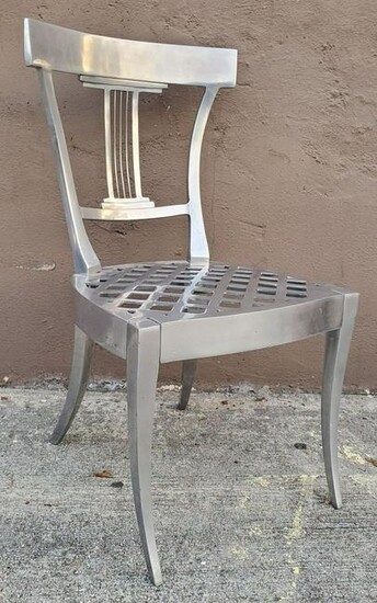 Industrial Metal Barrel Back Side Chair