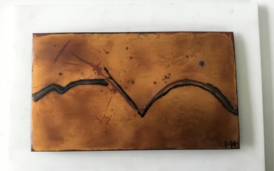 Inger Hanmann (b. Stege 1918, d. Frederiksberg 2007) Relief. Signed I.H. Decorated enamel affixed to white plastic plate. 11.5×19.5/18×25 cm. This lot is subject to Artist's Royalty. Artist’s Royalty In accordance with Danish copyright law, an...