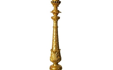 Italian Rococo style Painted and Gilt wood torchiere floor lamp