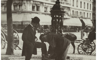 Jean Eugène Auguste Atget (1857-1927), Shoeshine in Paris (1899)