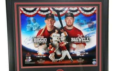 Jeff Bagwell Craig Biggio Autographed 20x16 Photo Framed Houston Astros TRISTAR