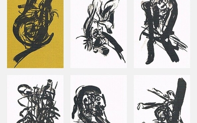 NOT SOLD. Jørgen Haugen Sørensen: Compositions. Set of six lithographic works, one in colours. Printed...