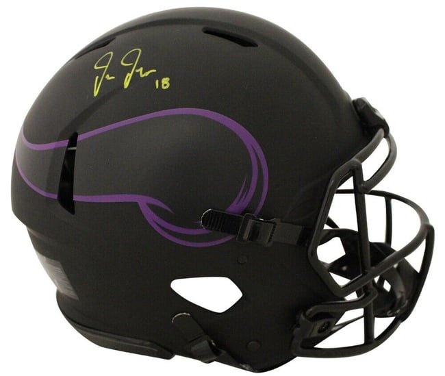 Justin Jefferson Signed Minnesota Vikings Authentic Eclipse Helmet BAS 28507