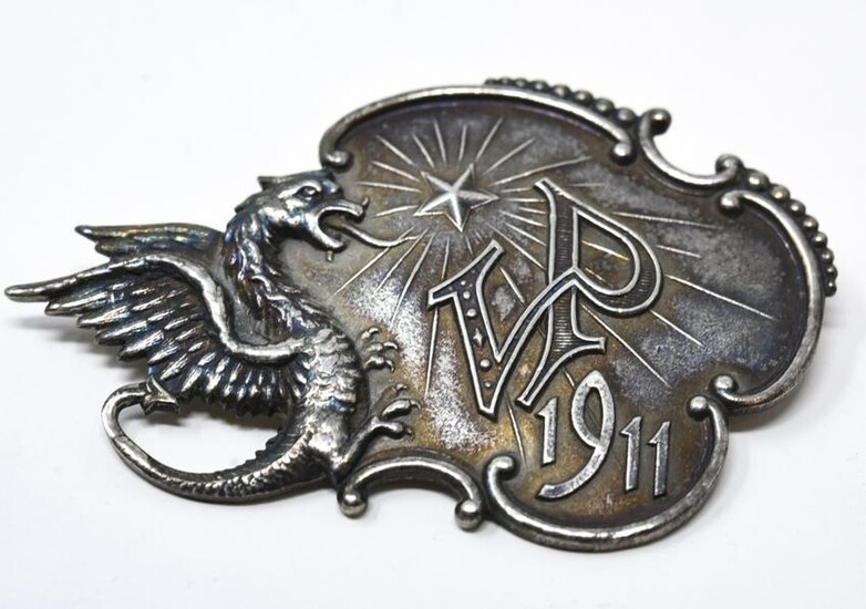 KRI C 1911 Rare Sterling Silver Dragon Pin