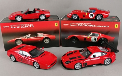 KYOSHO - QUATRE Ferrari échelle 1/18 : 1x 575 GTC 2004 1x 512 TR 1x...