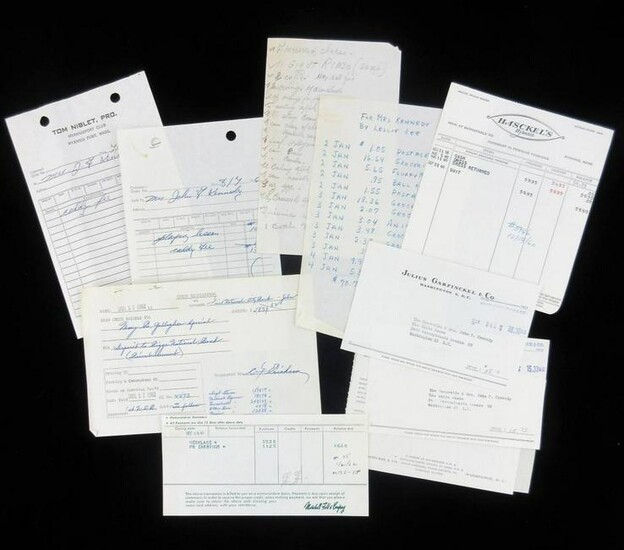 Kennedy Family Receipts from JFK's Days as President &