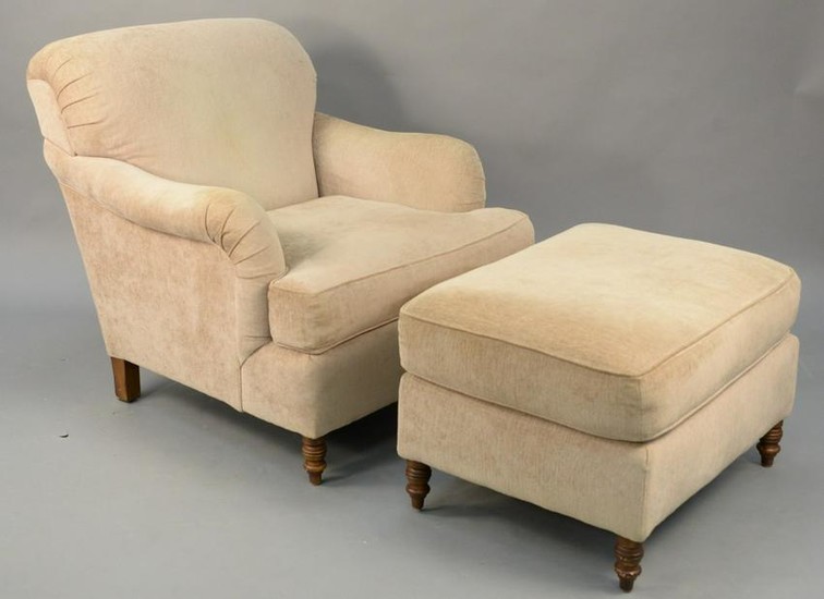Kravet furniture upholstered chair and ottoman. ht. 36