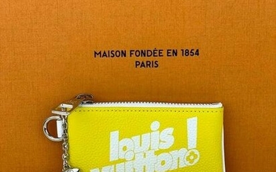 LOUIS VUITTON Pochette Cle Yellow Leather Key Chain