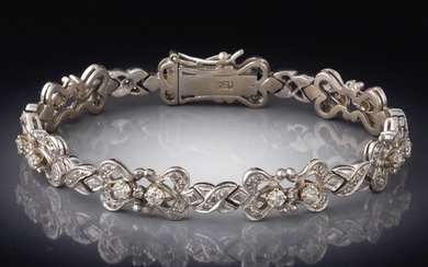 Ladies' 18k White Gold and Diamond Bracelet