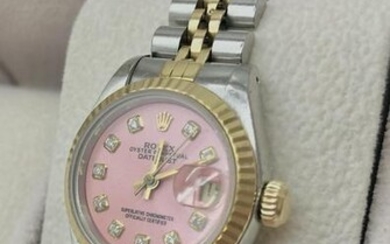 Ladies Rolex DateJust 26mm With Pink Diamond Dot Dial