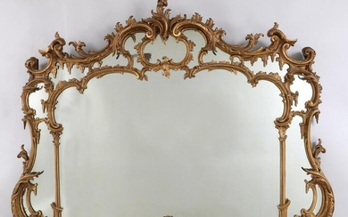 Large 19C Chippendale style mirror