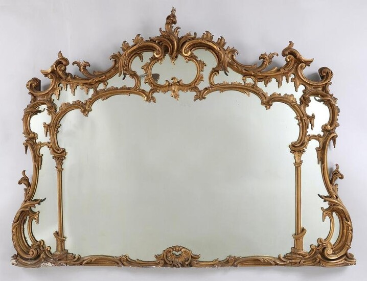 Large 19C Chippendale style mirror