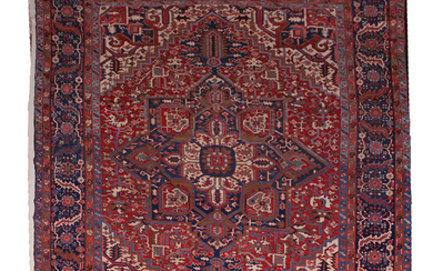 Large Antique Persian Sarouk Handwoven Carpet
