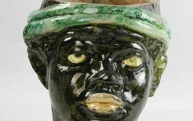 Large Ceramic Blackamoor Head Vase