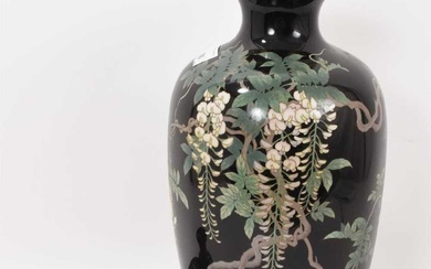 Large Japanese cloisonné baluster vase