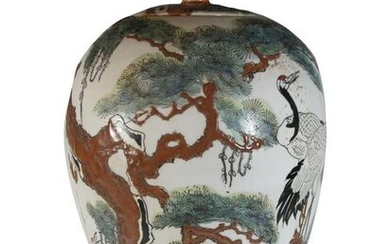 Late 19th C Oriental porcelain jar