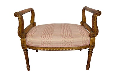 Late 19th / early 20th century French gilt wood stool